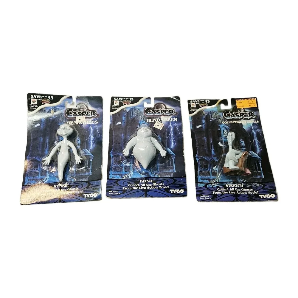 Sealed Casper Bendable By TYCO (1995) Boxed Toys Ghost Fatso, Stinkie, Stretch